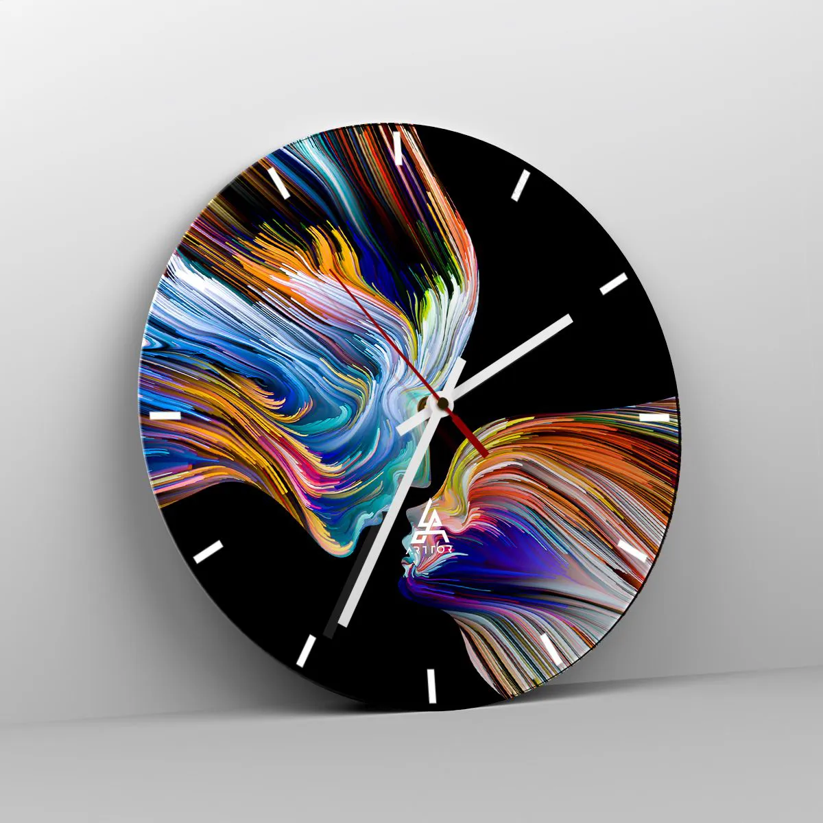 Wandklok - Klok - Een samensmelting van energie en licht - 40x40 cm