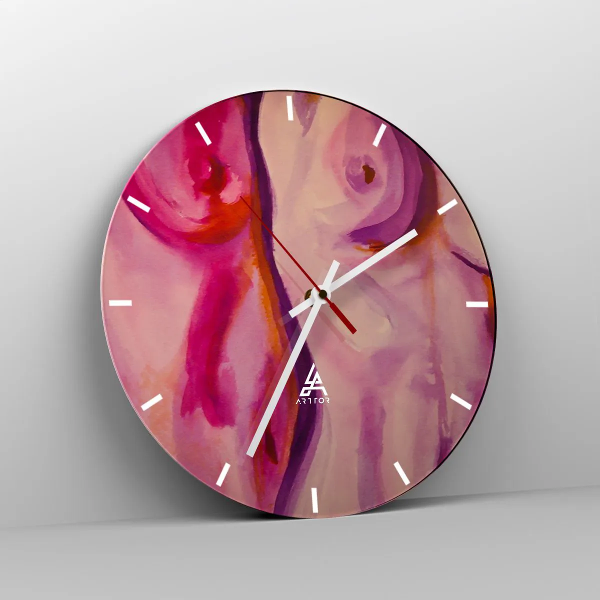 Wanduhr - Glasuhr - Ode an die Weiblichkeit - 40x40 cm