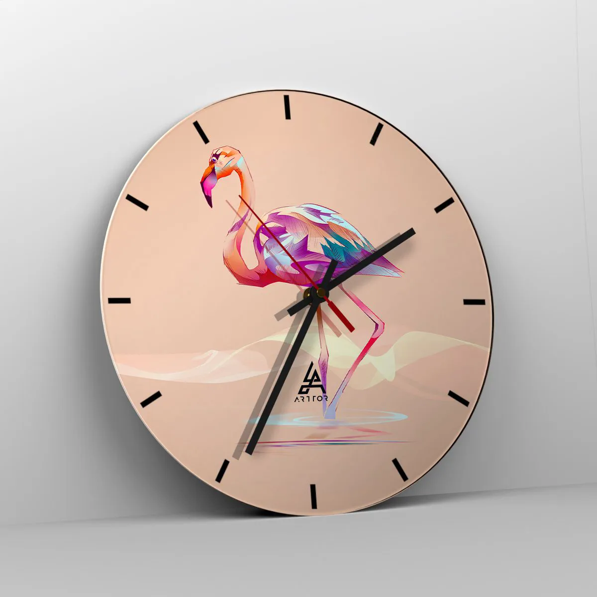 Wanduhr - Glasuhr - Der Vogel der guten Gefühle - 40x40 cm