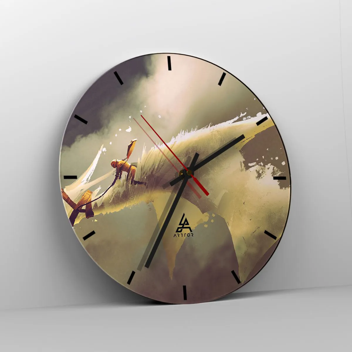 Wanduhr - Glasuhr - Die Welt zur Rettung - 40x40 cm