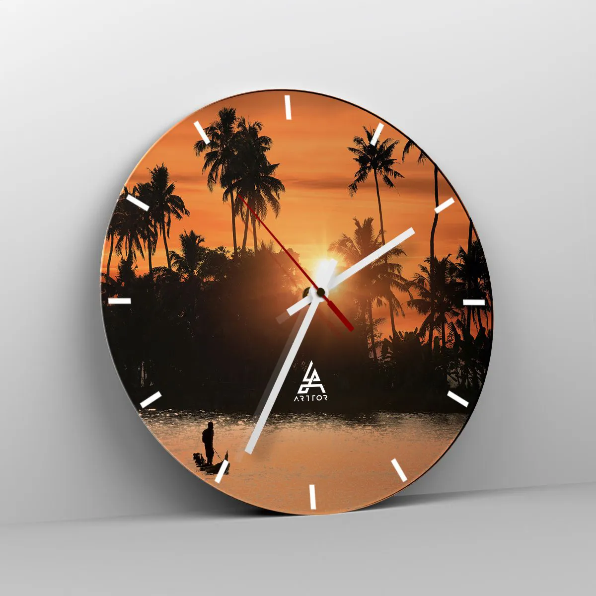 Wanduhr - Glasuhr - Zeit zum Entspannen - 40x40 cm