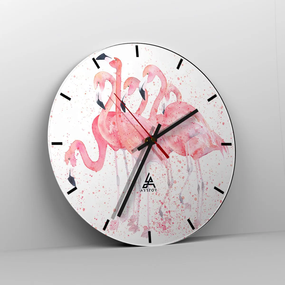 Zegar ścienny - Różowy ansambl - 40x40 cm