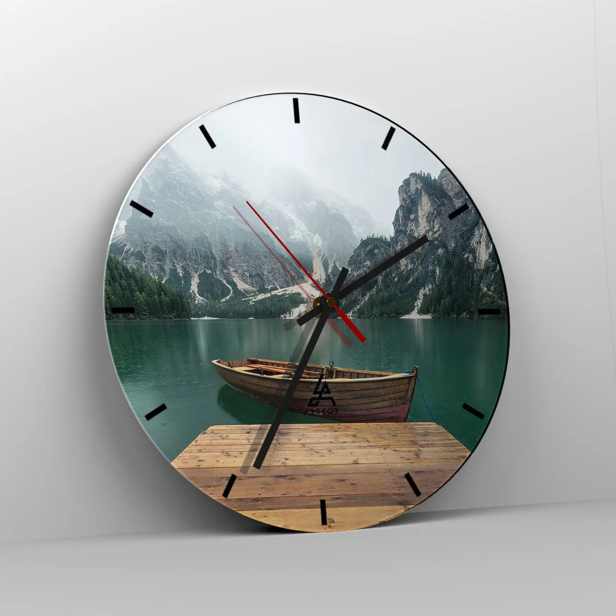 Reloj de pared - Reloj de vidrio - Paisaje inolvidable - 40x40 cm