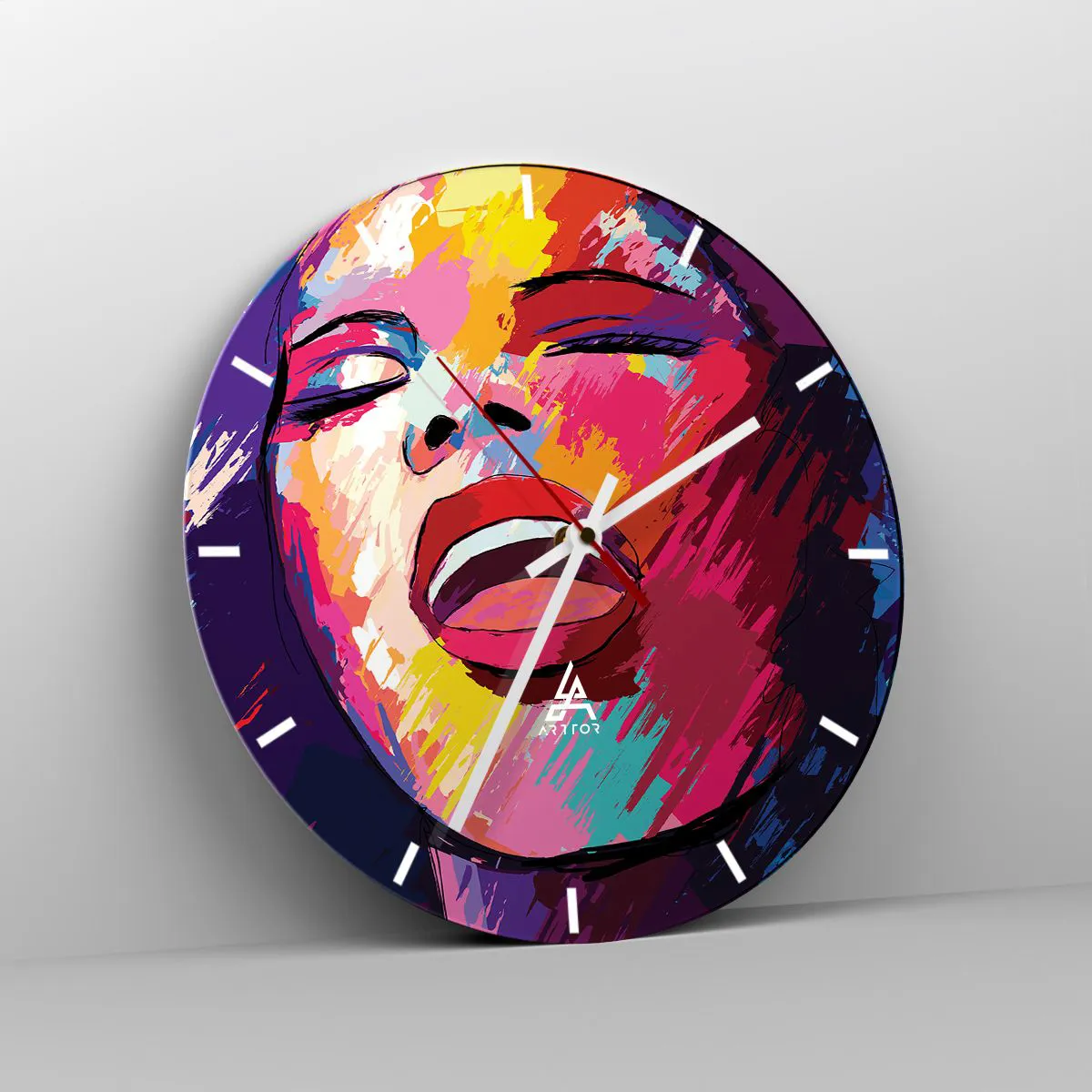 Reloj de pared - Reloj de vidrio - Canta toda una vida - 40x40 cm