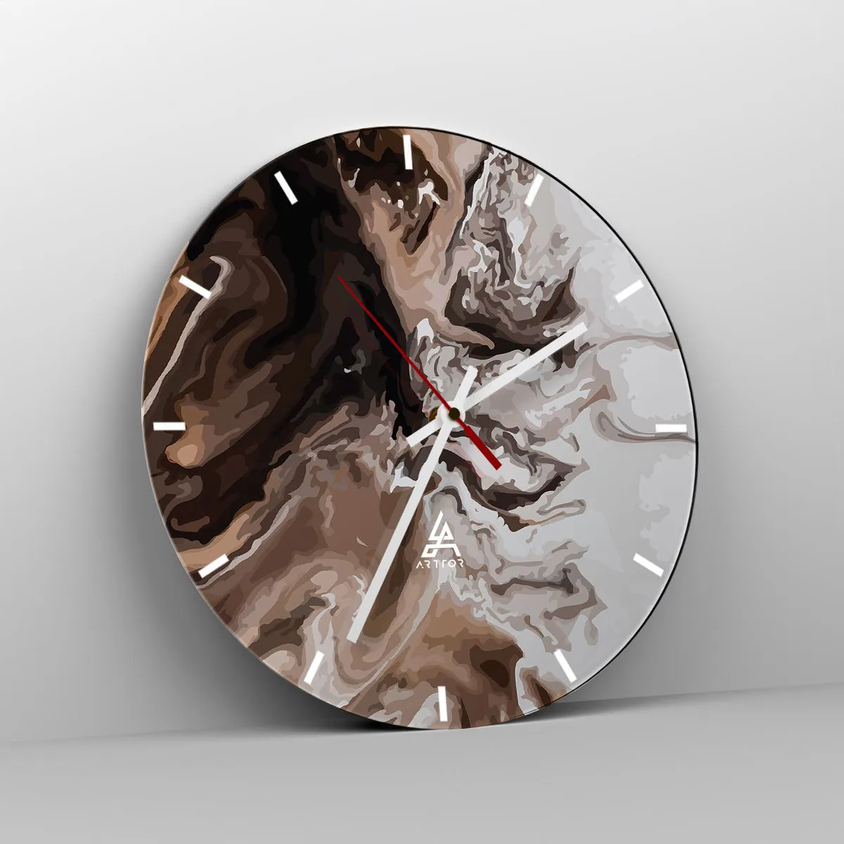 Relógio de parede - Relógio em vidro - Contraste de cores - 40x40 cm