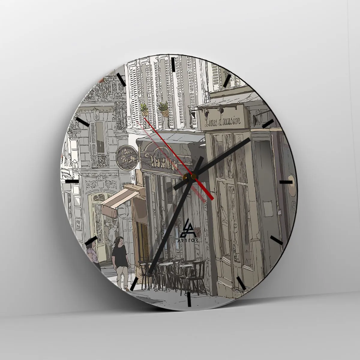 Relógio de parede - Relógio em vidro - Alegrias urbanas - 40x40 cm