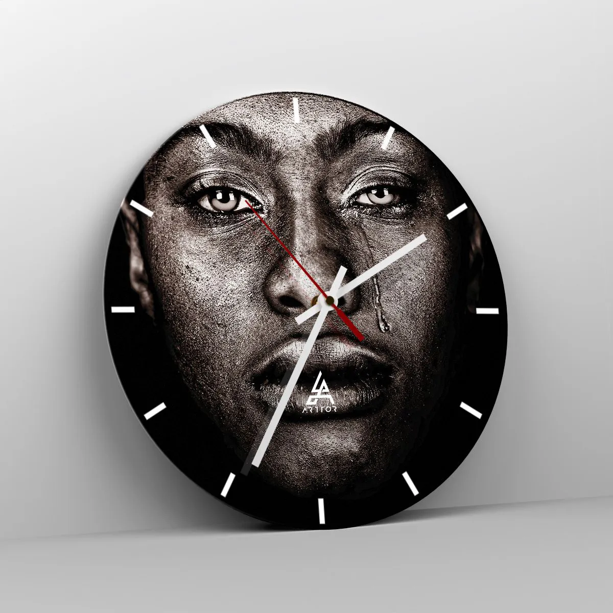 Wanduhr - Glasuhr - Eine Träne - 40x40 cm