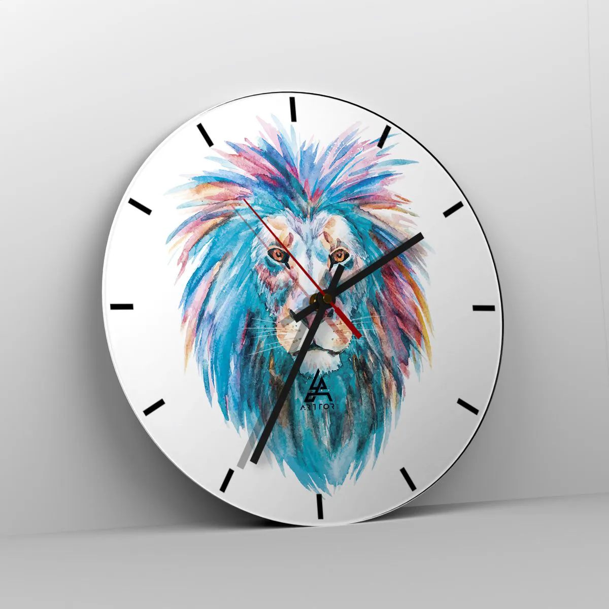 Wall clock - Clock on glass - Electrifying Aura - 40x40 cm