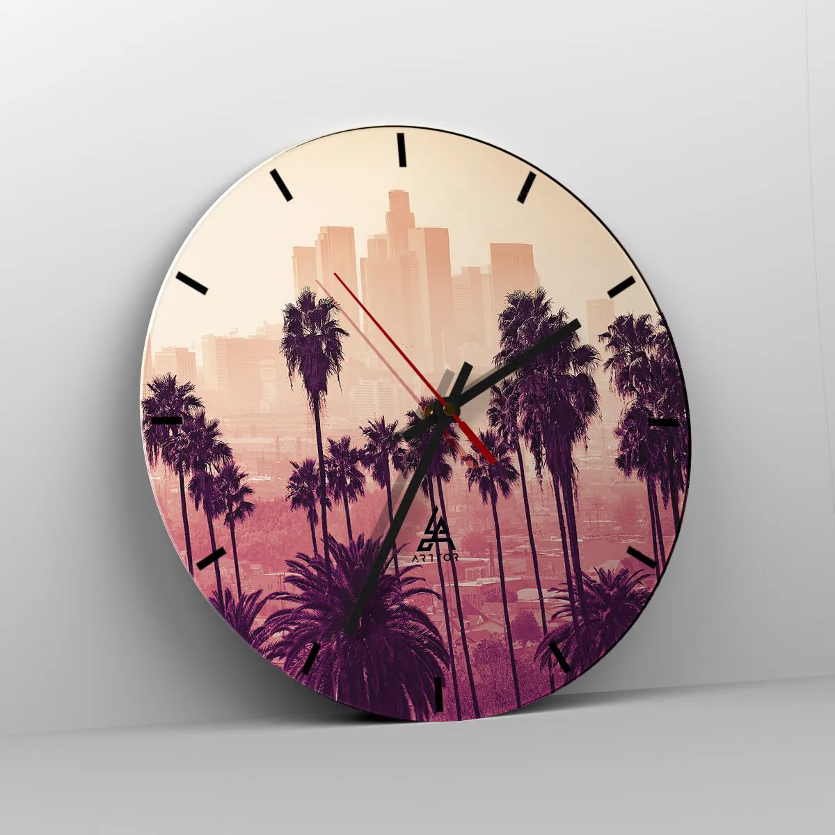 Wall clock - Clock on glass - Californian Landscape - 40x40 cm