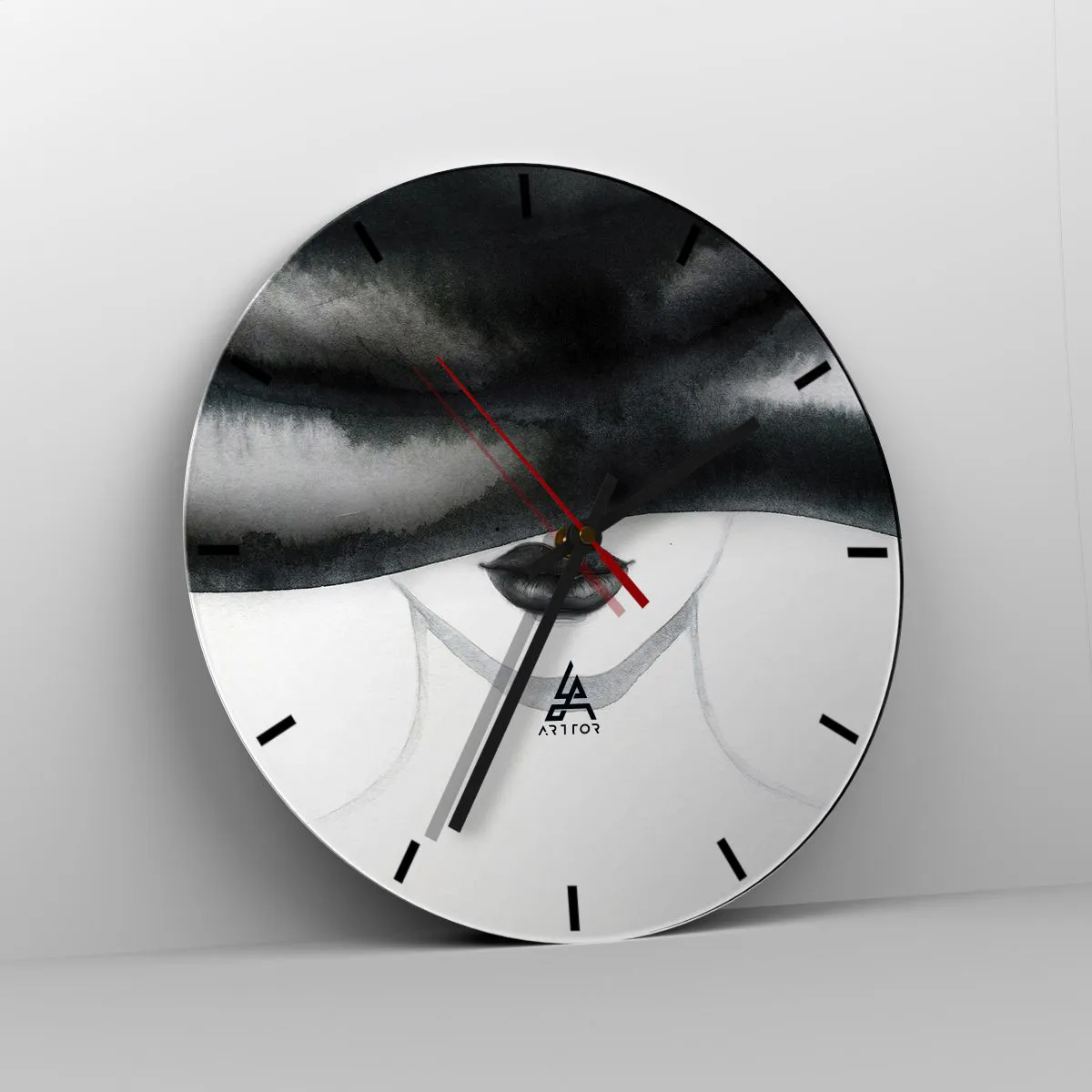 Wall clock - Clock on glass - Sensual Secret - 40x40 cm