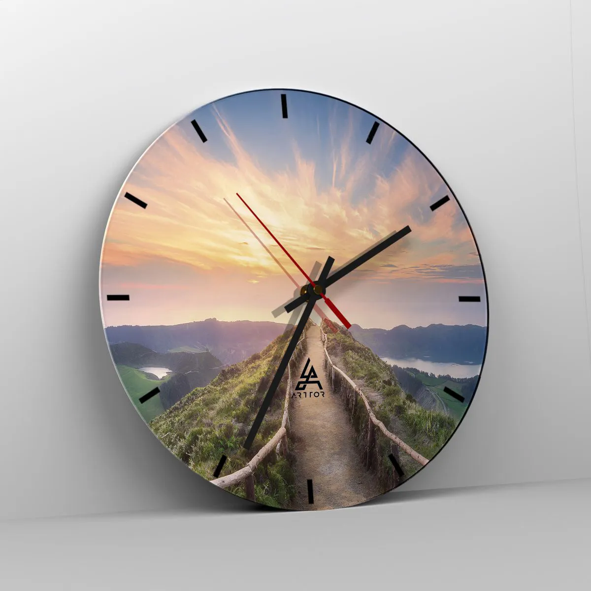 Wall clock - Clock on glass - Close to Heaven - 40x40 cm