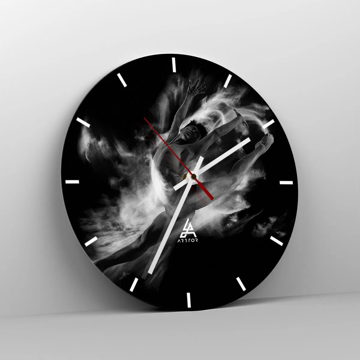 Wanduhr - Glasuhr - Im Flug hängen geblieben - 40x40 cm