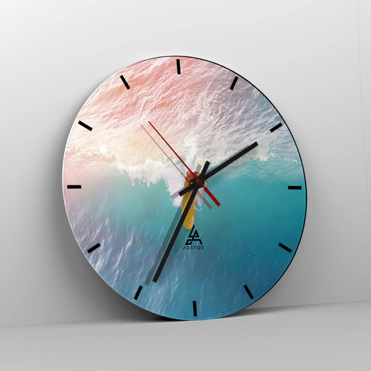 Wanduhr - Glasuhr - Der Ozeanreiter - 40x40 cm