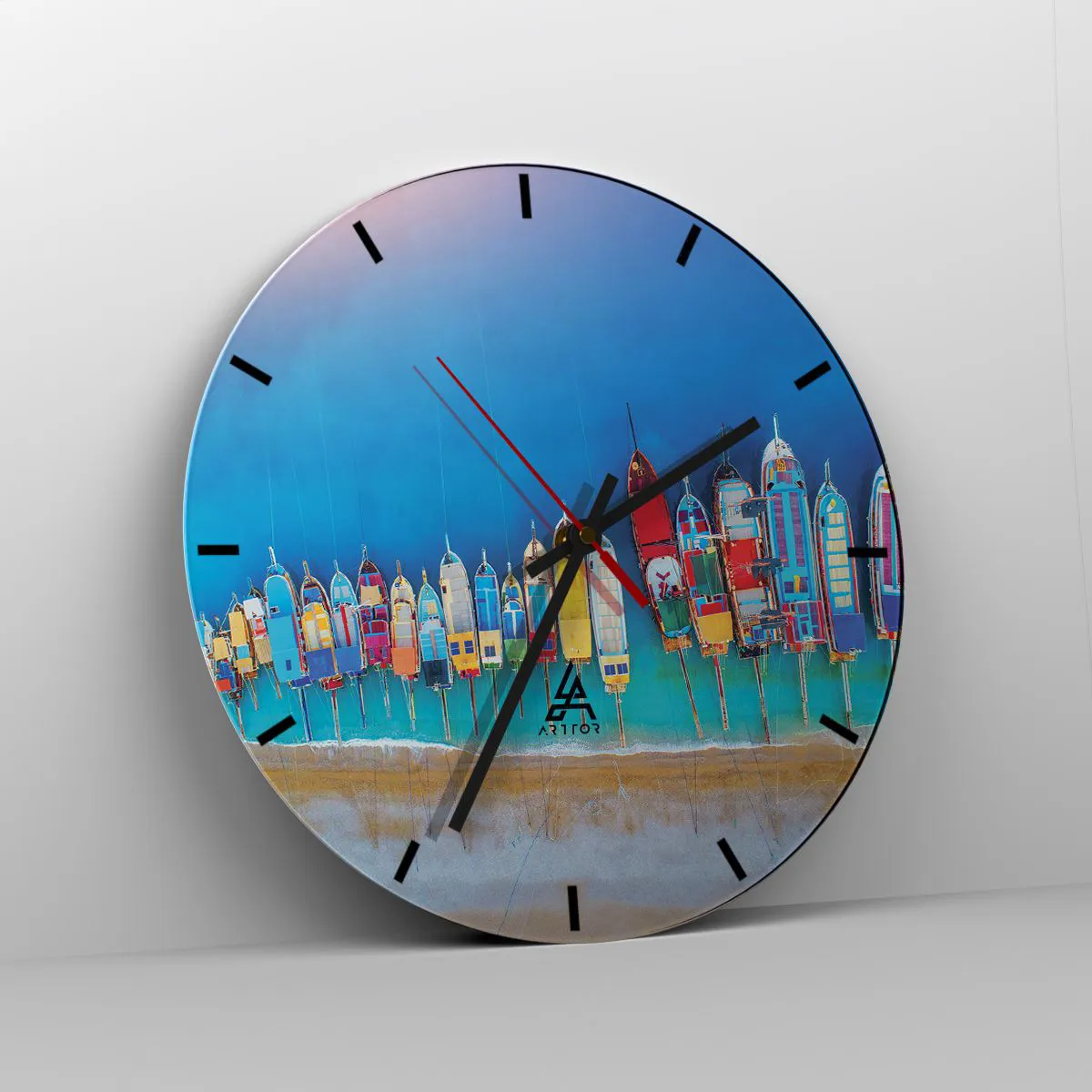 Ceas de perete - Ceas pe sticlă - Din perspectiva unei păsări - 40x40 cm