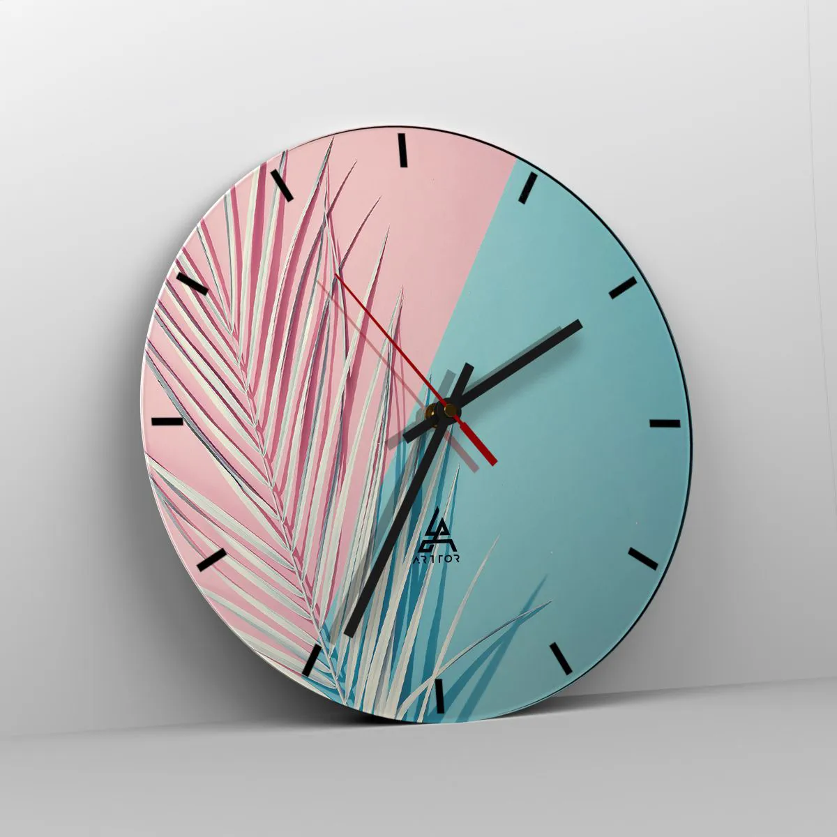 Ceas de perete - Ceas pe sticlă - Impresie tropicală - 40x40 cm