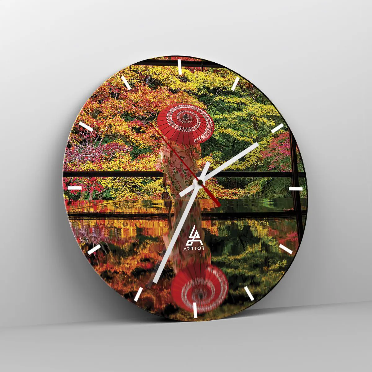 Reloj de pared - Reloj de vidrio - En un templo de la naturaleza - 40x40 cm