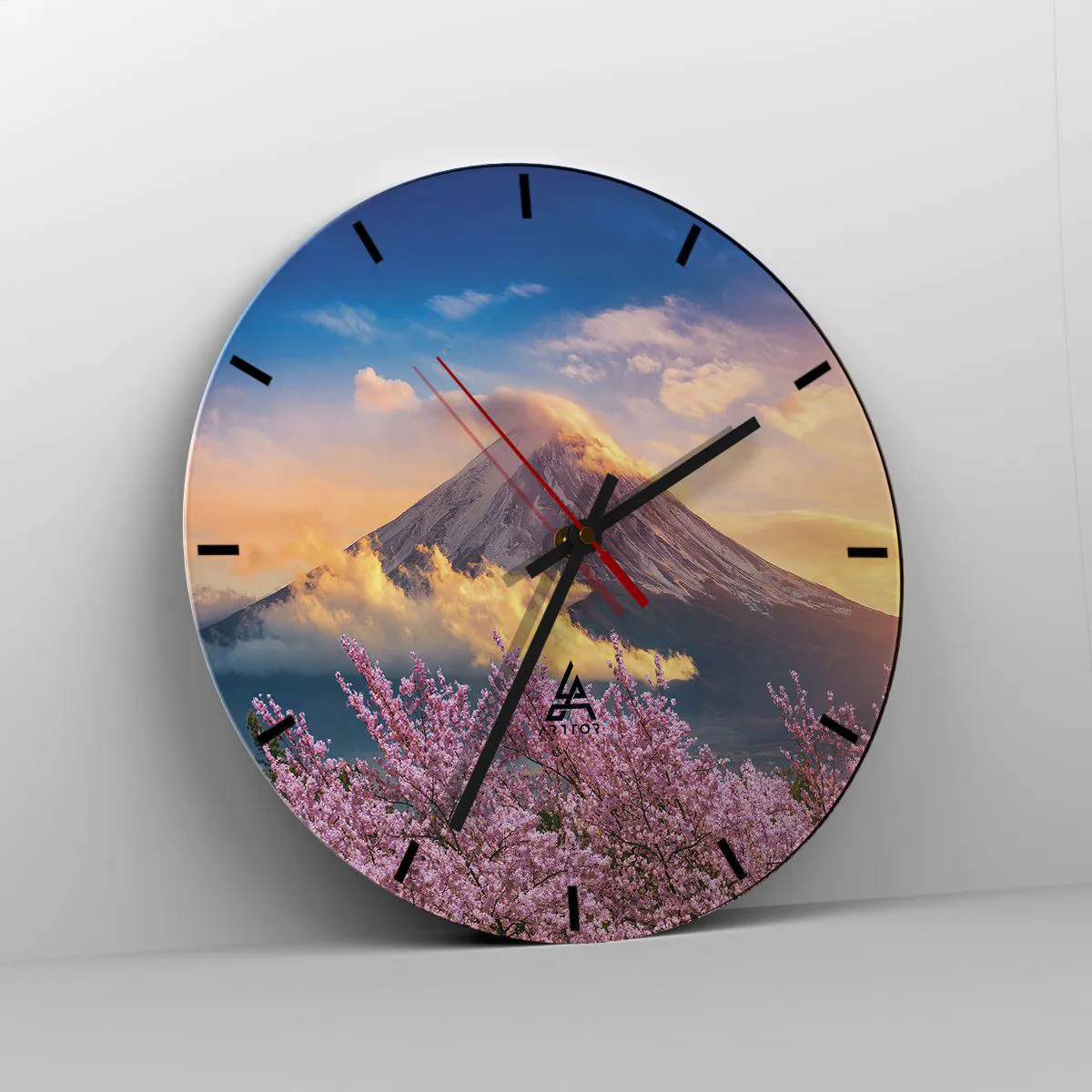 Väggklocka - Klocka på glas - Japansk helgedom - 40x40 cm