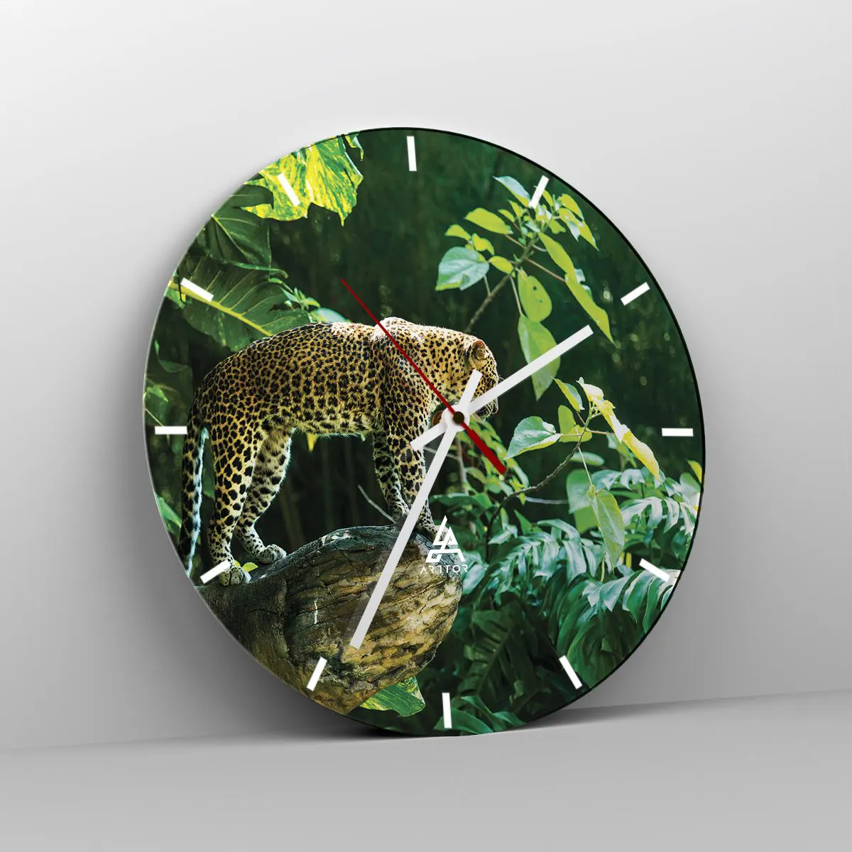 Wall clock - Clock on glass - Going Hunting? - 40x40 cm