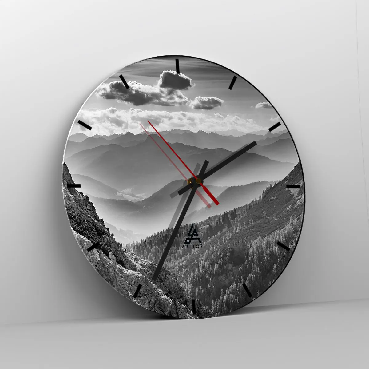 Orologio da parete - Orologio in Vetro - Fino all'orizzonte - 40x40 cm