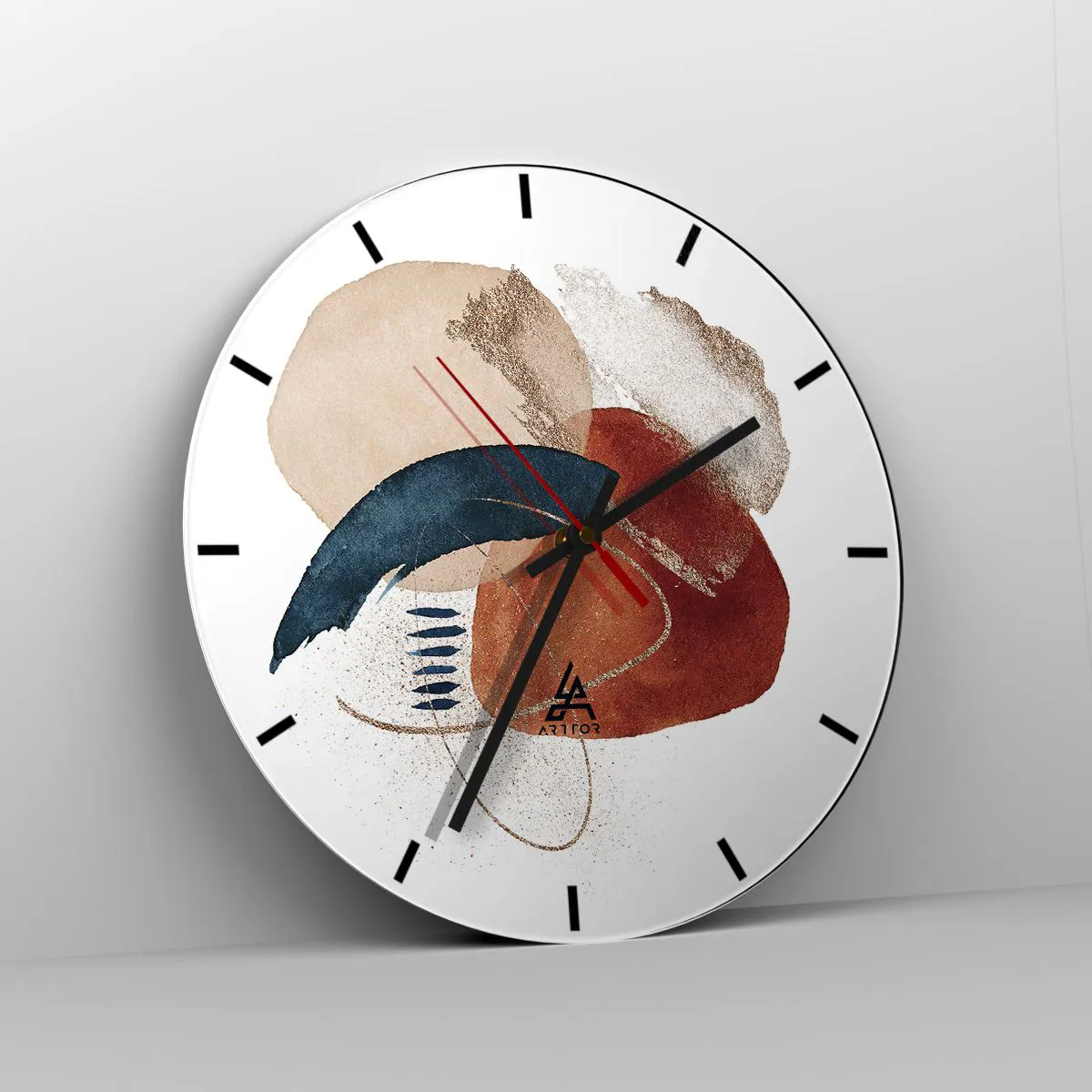 Ceas de perete - Ceas pe sticlă - Compoziție ovală - 40x40 cm