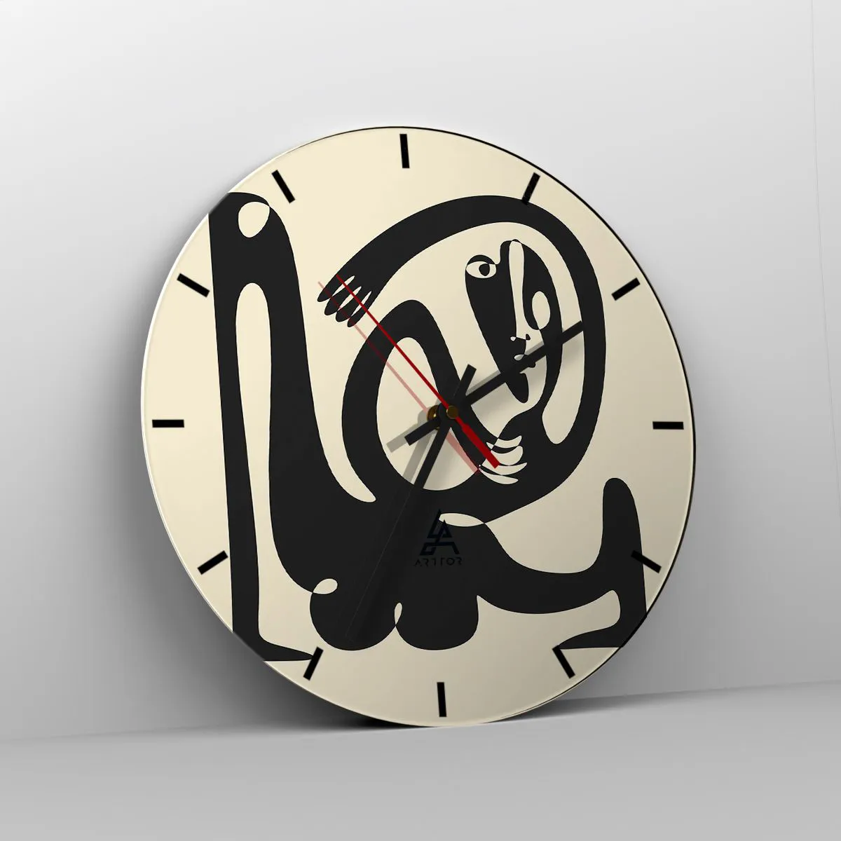 Wanduhr - Glasuhr - Fast wie Picasso - 40x40 cm