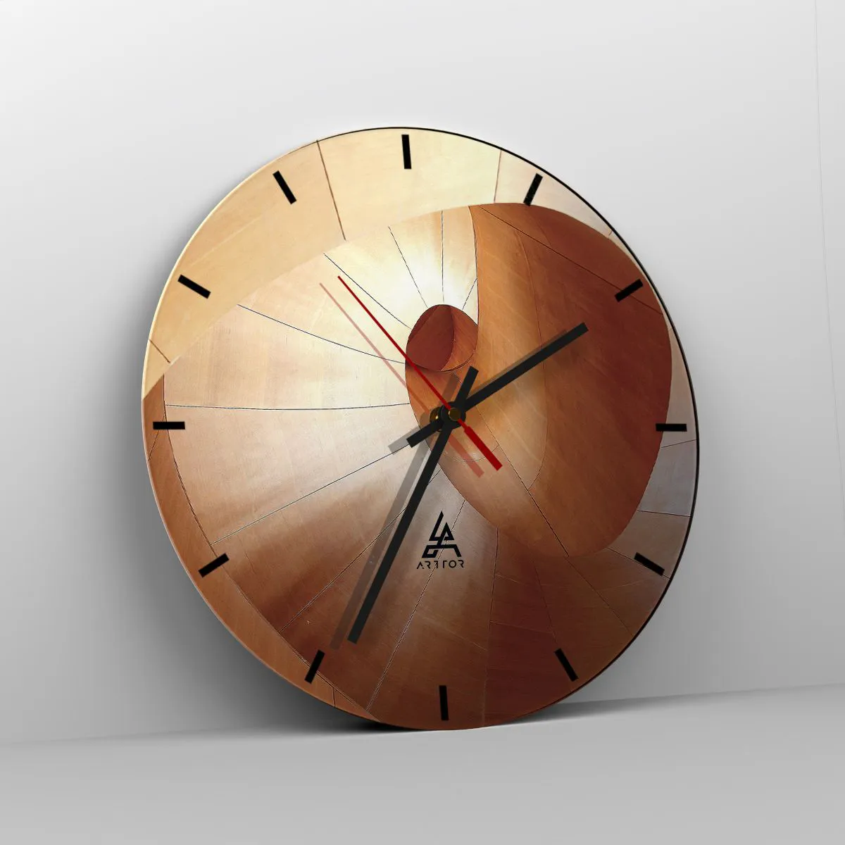 Wall clock - Clock on glass - Architectural Serpentine - 40x40 cm