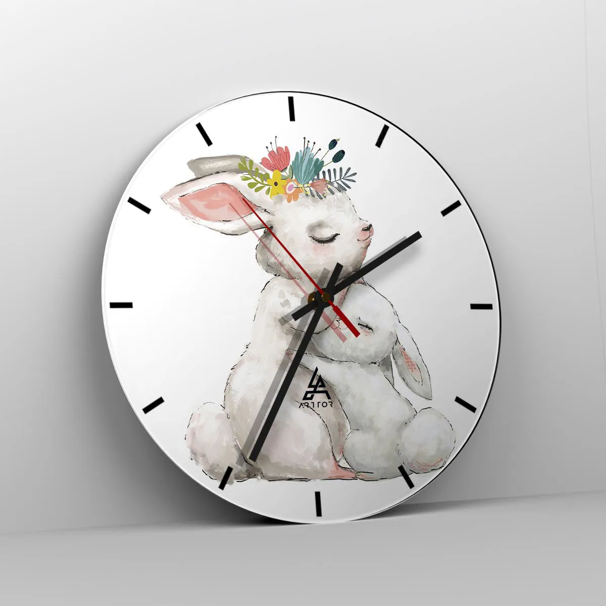 Wanduhr - Glasuhr - Bei Mama ist's am schönsten - 40x40 cm