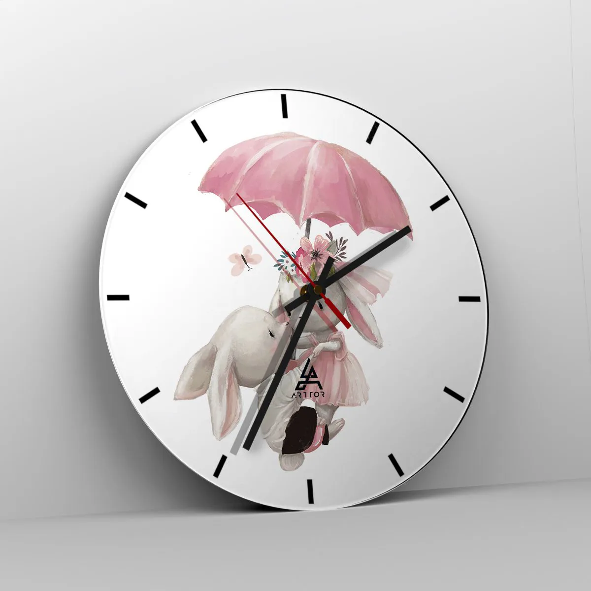 Ceas de perete - Ceas pe sticlă - Pur și simplu dragoste - 40x40 cm