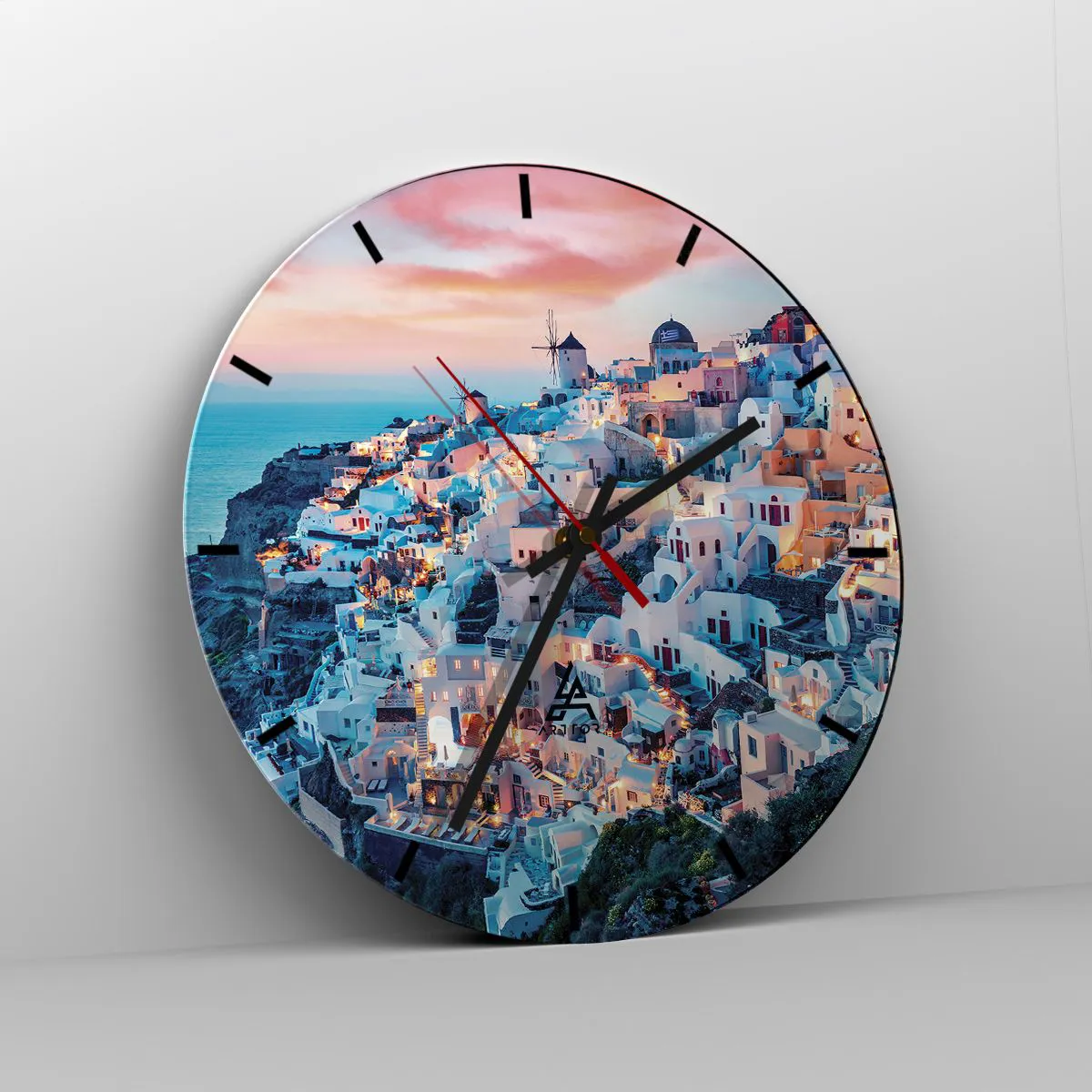 Wanduhr - Glasuhr - Dein toller griechischer Urlaub - 40x40 cm