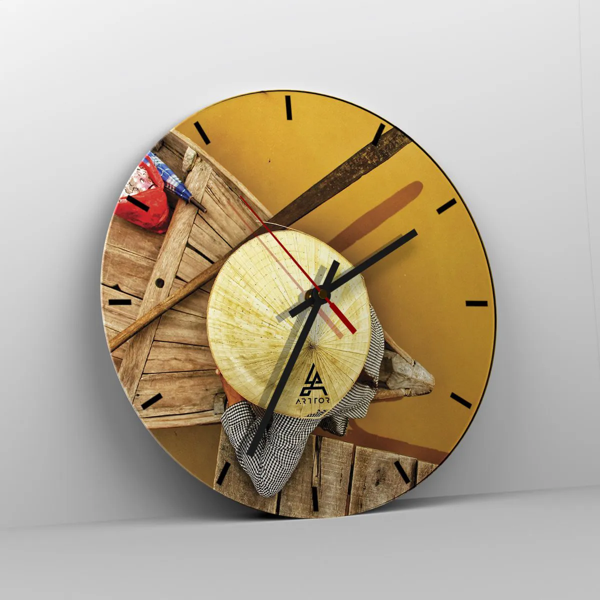 Horloge murale - Pendule murale - La vie sur le fleuve Jaune - 40x40 cm