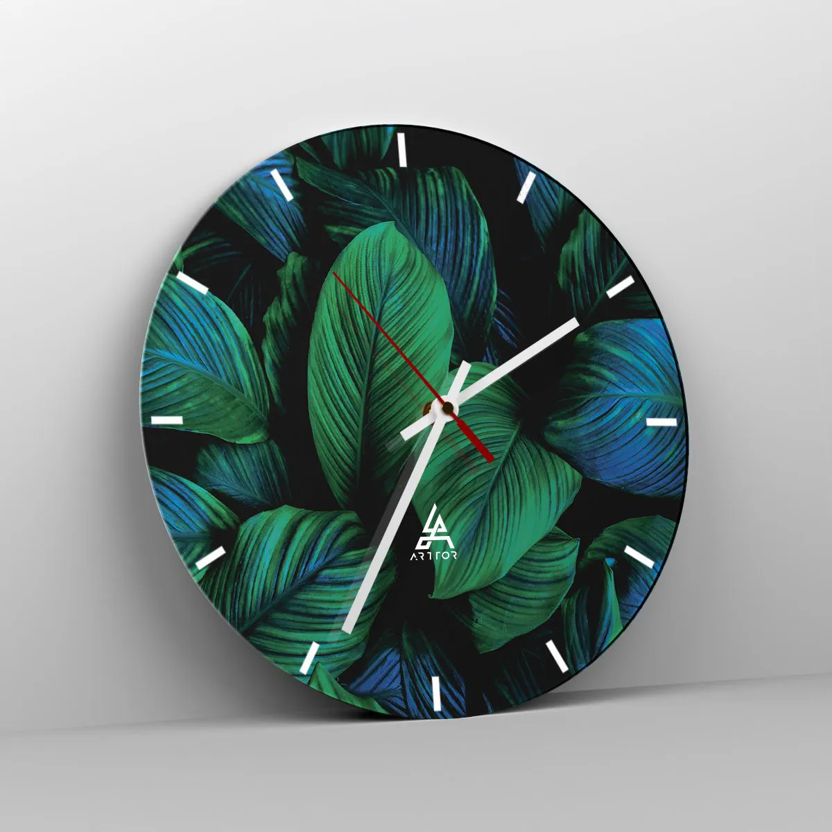 Reloj de pared - Reloj de vidrio - En la multitud verde - 40x40 cm