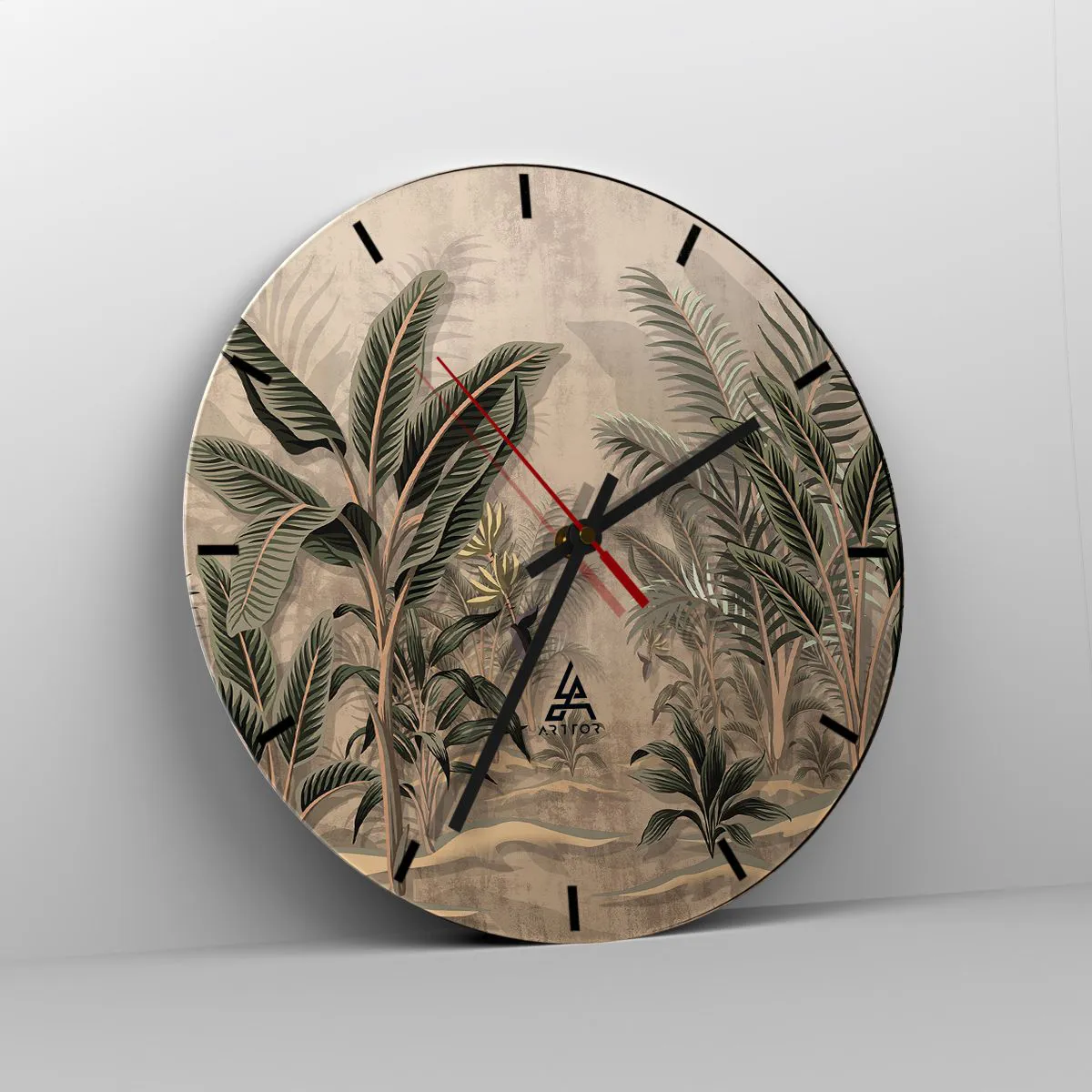 Wanduhr - Glasuhr - Eine Gravur im Kolonialstil - 40x40 cm