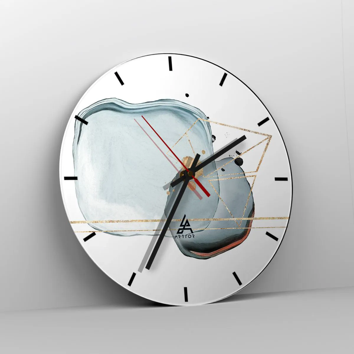 Ceas de perete - Ceas pe sticlă - Studiul picăturii - 40x40 cm