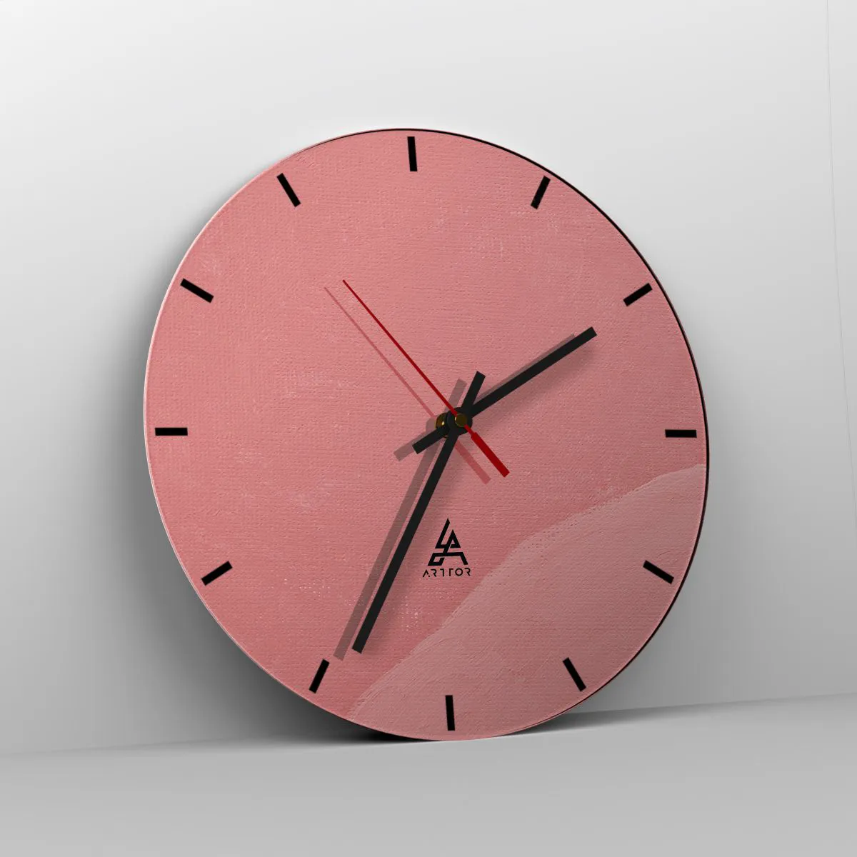 Relógio de parede - Relógio em vidro - Composição orgânica em rosa - 40x40 cm