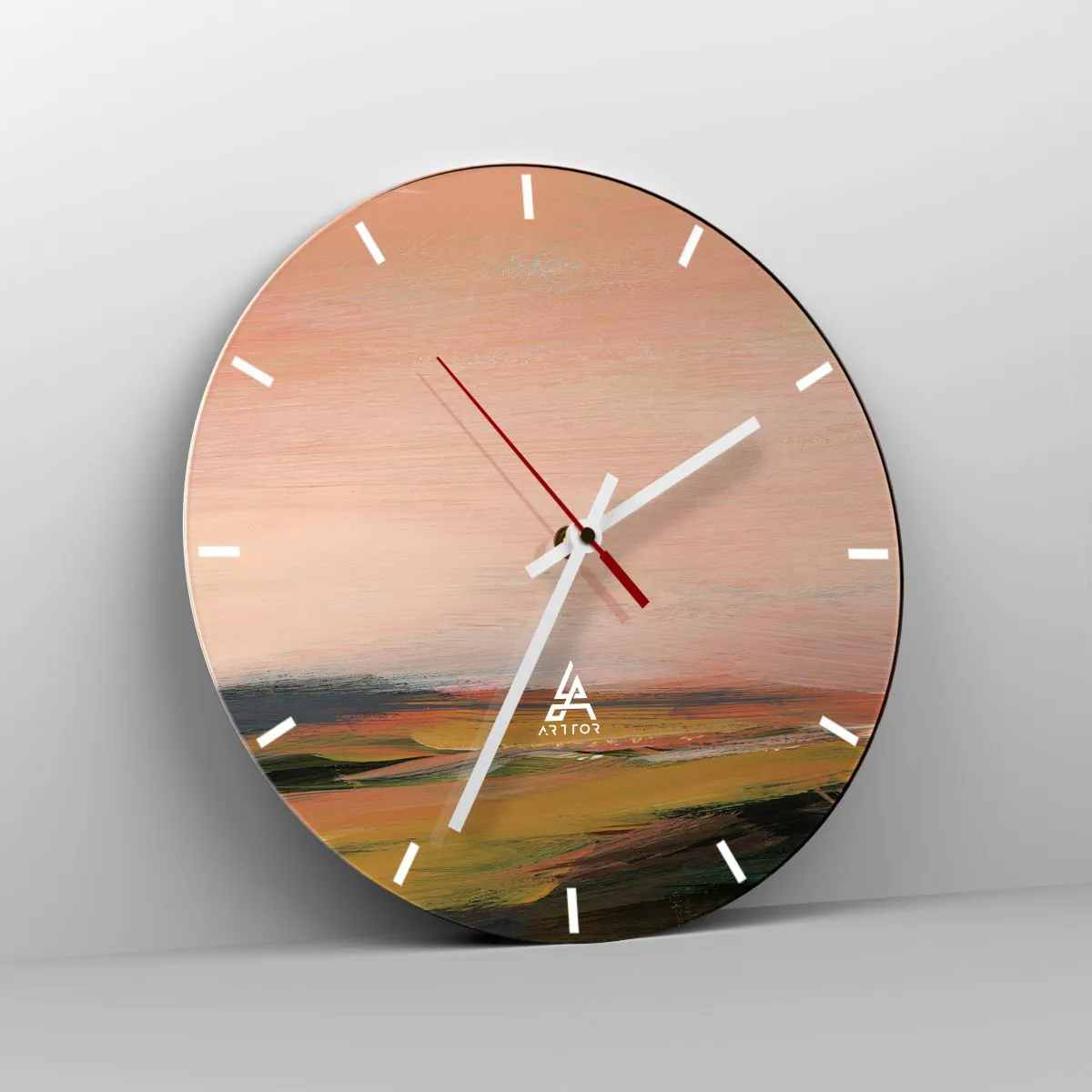 Vægur, Uret - I lyserøde toner - 40x40 cm