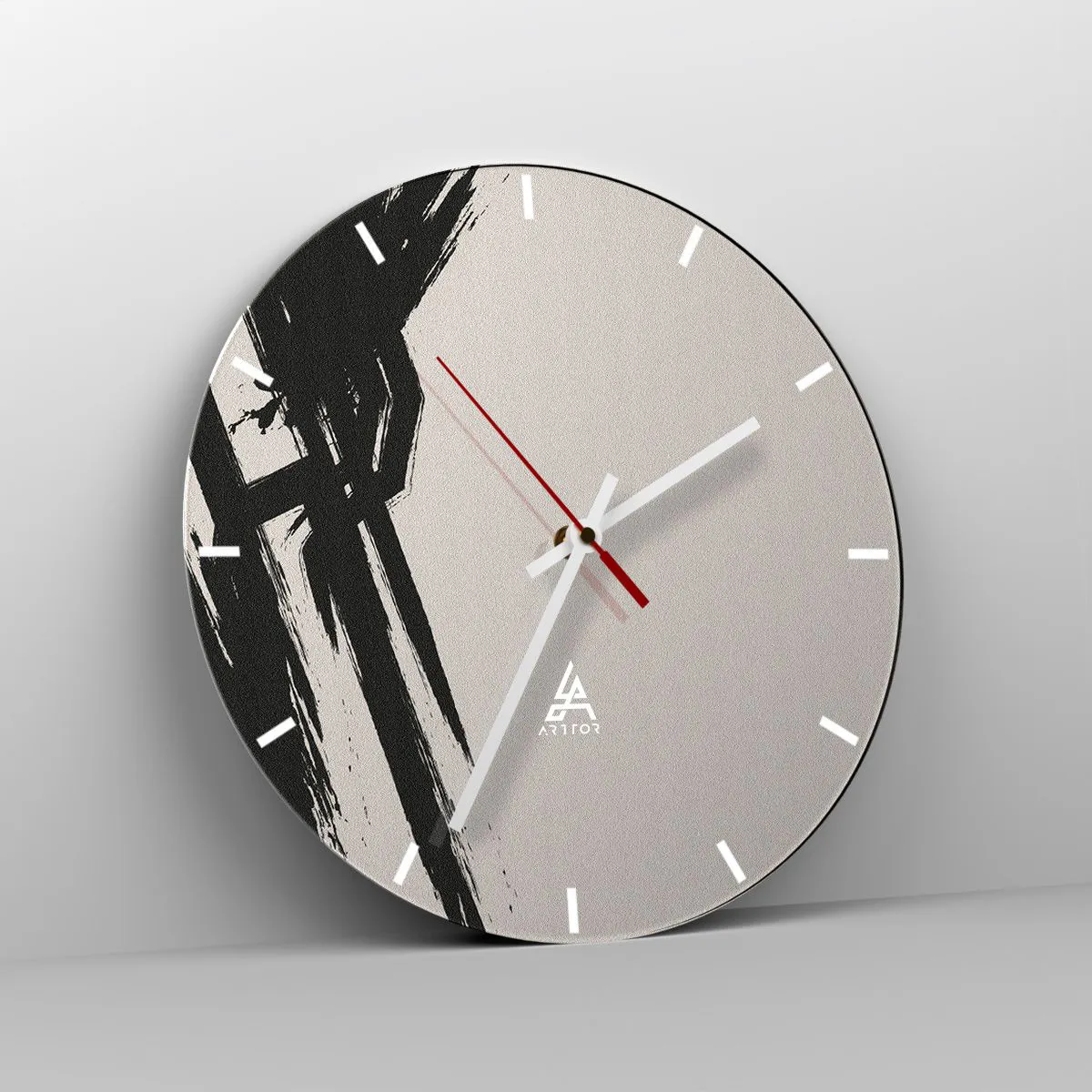 Wall clock - Clock on glass - Uncontrollable Rush - 40x40 cm