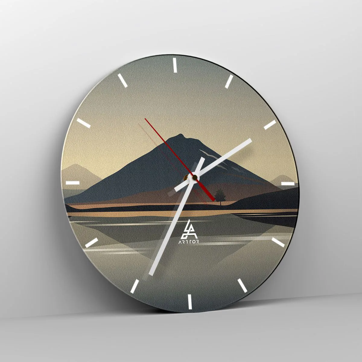 Wanduhr - Glasuhr - Spiegelreflexion - 40x40 cm