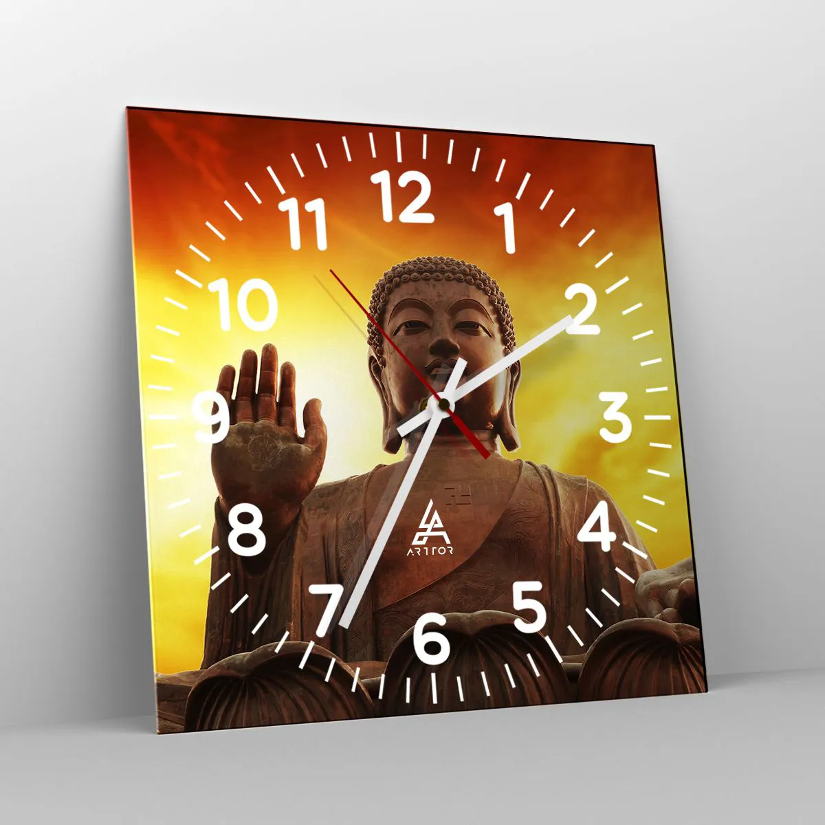 Ceas de perete - Ceas pe sticlă - Pacea lumii - 30x30 cm