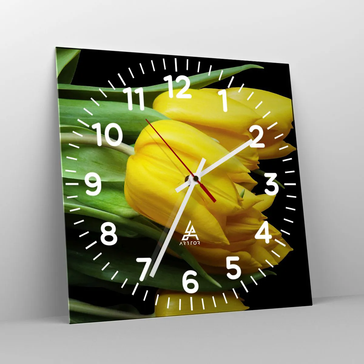 Wall clock - Clock on glass - Born from the Sun - 30x30 cm