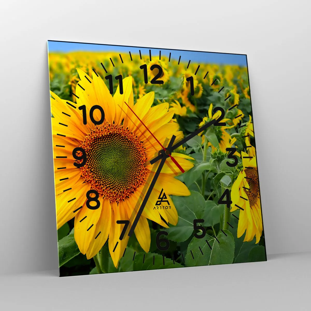 Relógio de parede - Relógio em vidro - Centenas de sóis brilharam - 30x30 cm