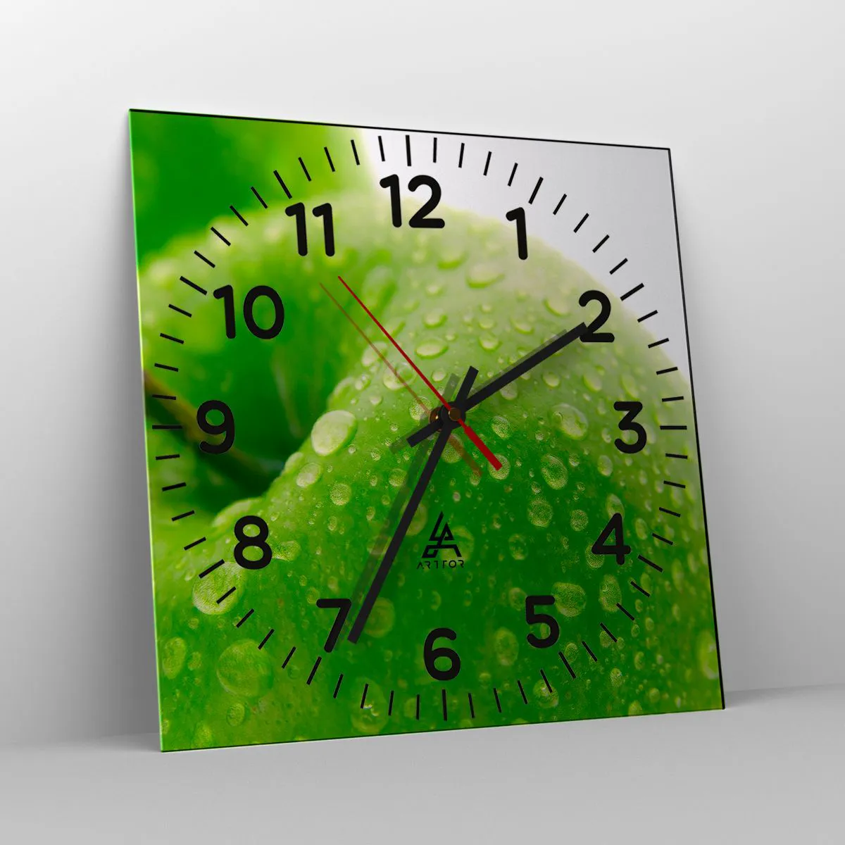 Ceas de perete - Ceas pe sticlă - Prospețime verde rece - 30x30 cm