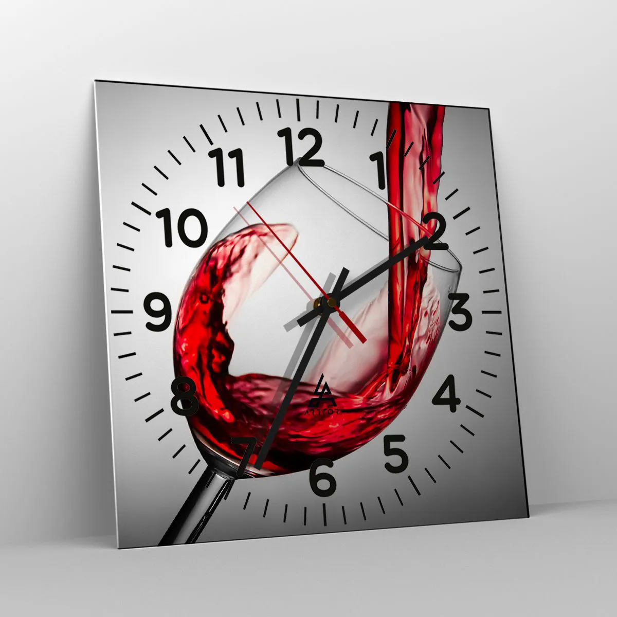 Reloj de pared - Reloj de vidrio - Color - Movimiento - Sonido - 30x30 cm