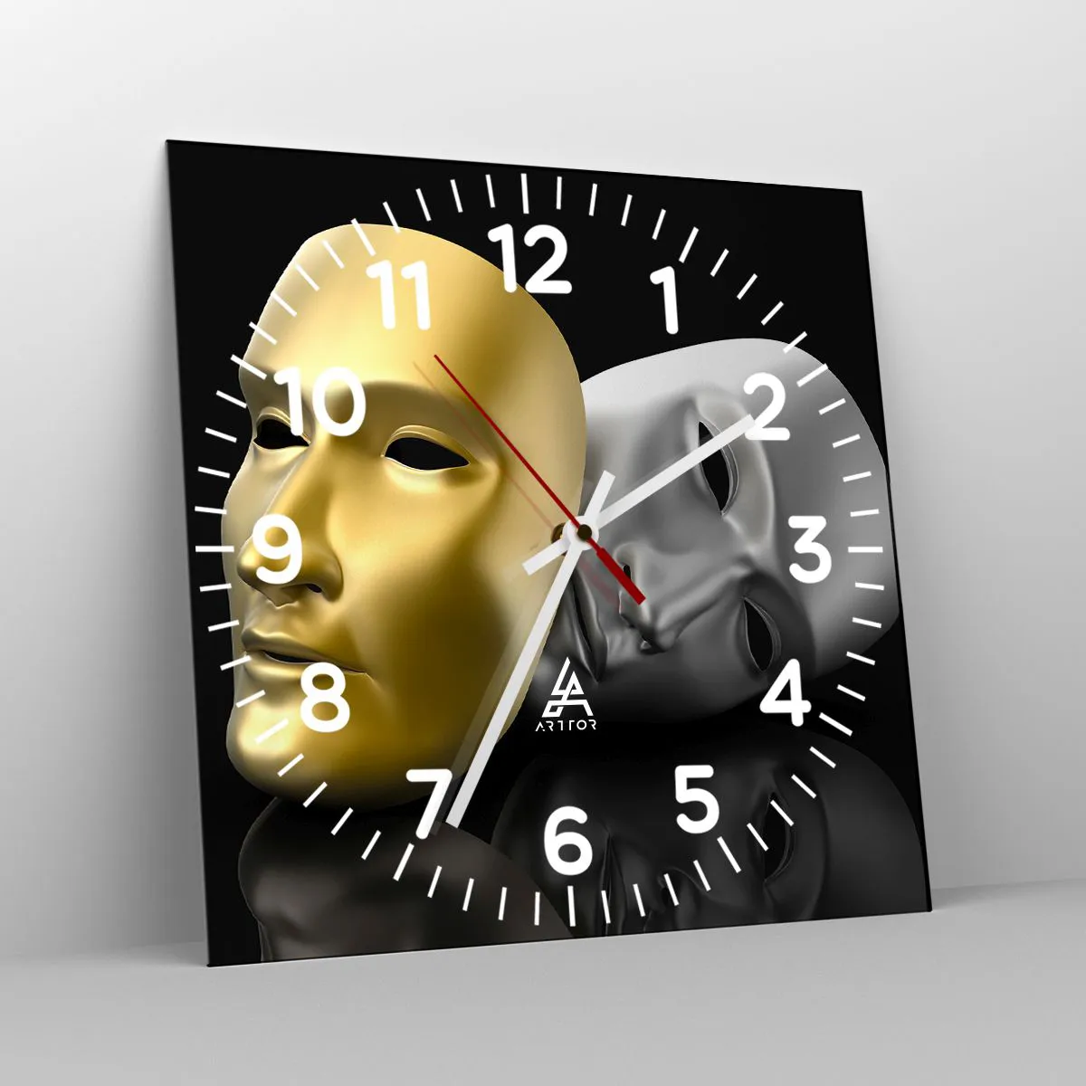 Wanduhr - Glasuhr - Das Leben ist wie ein Theater - 30x30 cm