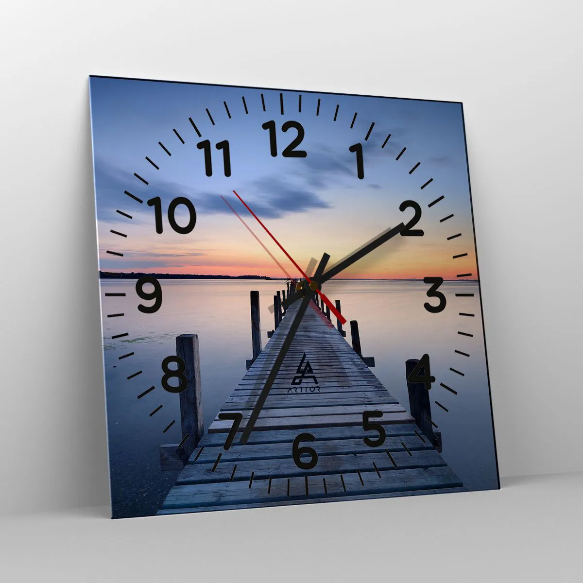 Wanduhr - Glasuhr - Die Ruhe einer heiteren Dämmerung - 30x30 cm