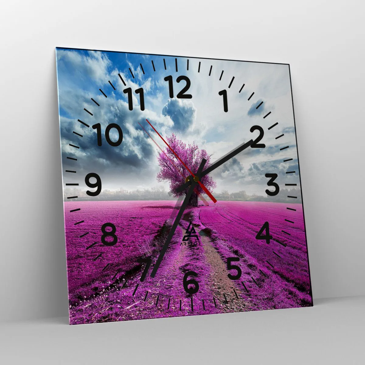 Orologio da parete - Orologio in Vetro - Brughiera selvatica - 30x30 cm