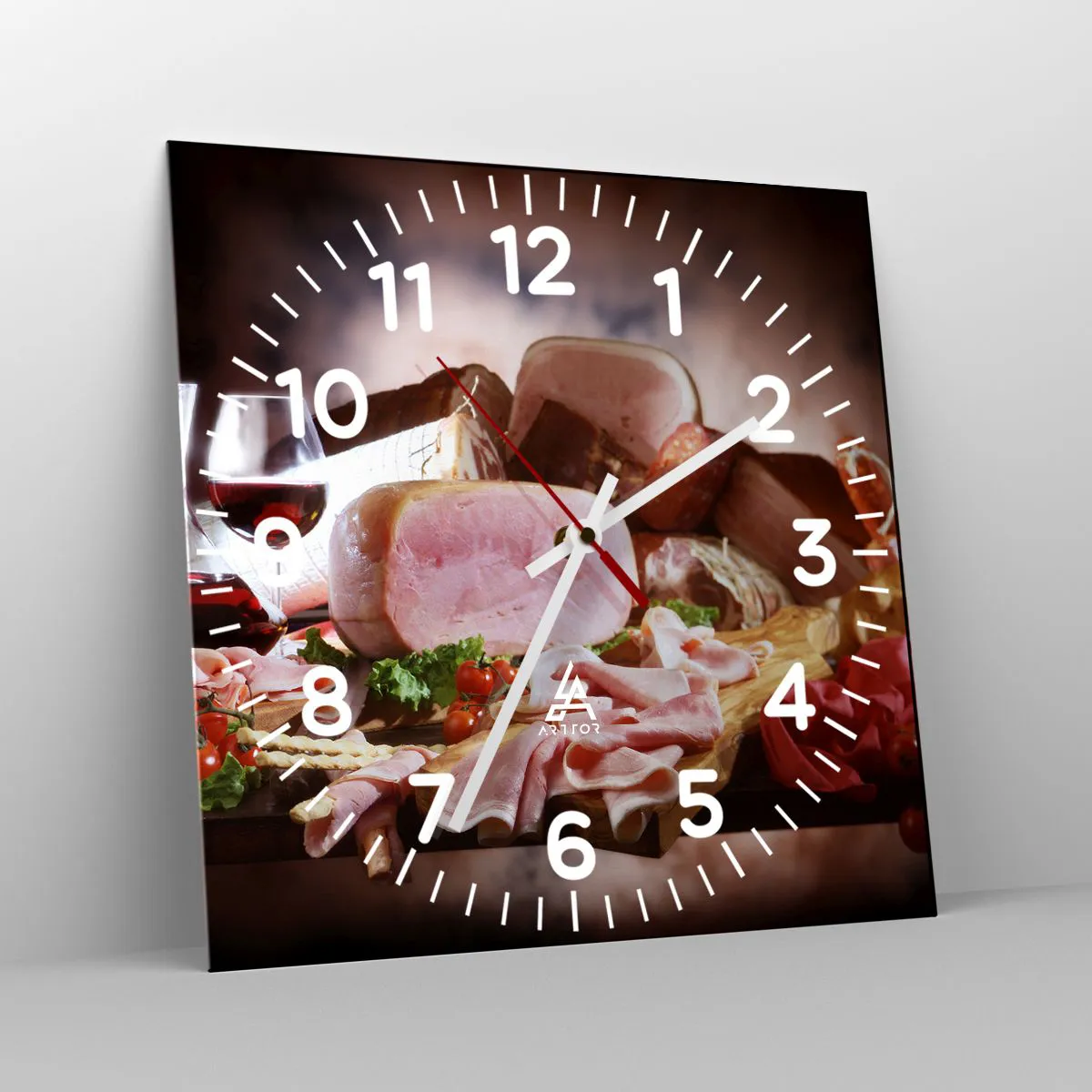 Relógio de parede - Relógio em vidro - Um sonho culinário com uma jarra - 30x30 cm