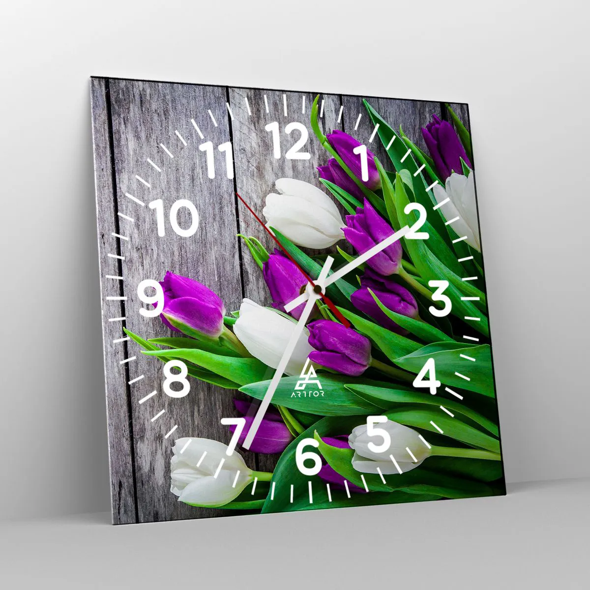 Wanduhr - Glasuhr - Am Tag der Frühlingsferien - 30x30 cm