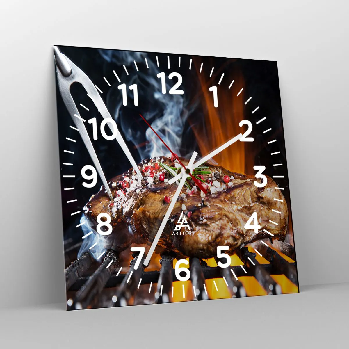 Ceas de perete - Ceas pe sticlă - Suculente și parfumate - 30x30 cm