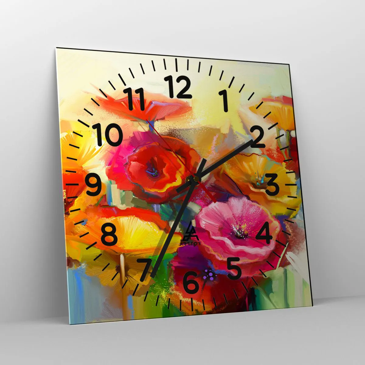 Wanduhr - Glasuhr - Nicht nur rot - 30x30 cm