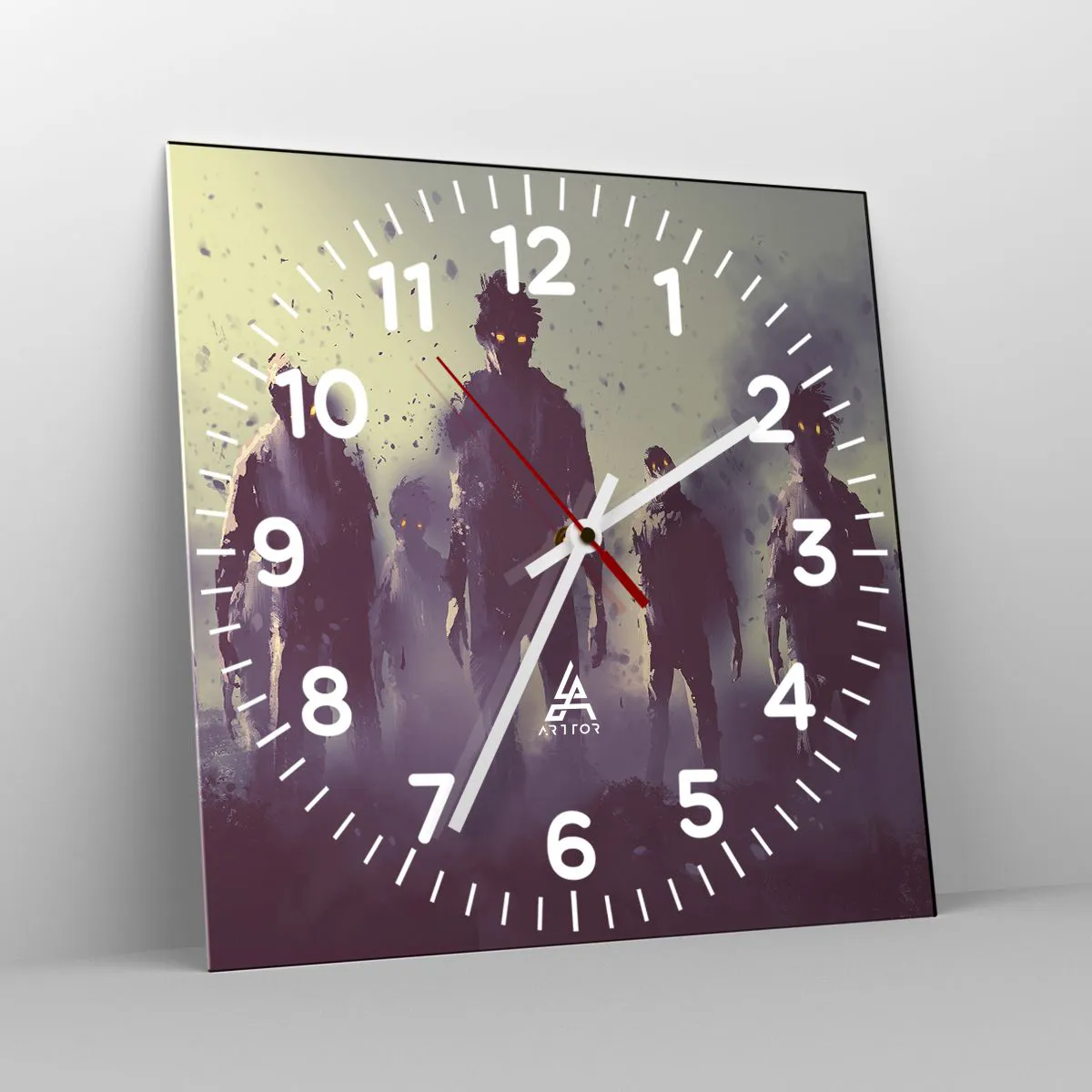 Reloj de pared - Reloj de vidrio - ¡Cuidado! Aquí vienen - 30x30 cm